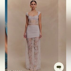 Elegant Sheer Lace Two-Piece Set